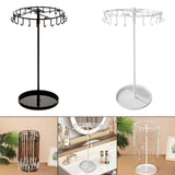 23 Hooks Necklace Holder Rotating Metal Earrings Display Stand for Bracelets Black