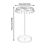 23 Hooks Necklace Holder Rotating Metal Earrings Display Stand for Bracelets Black