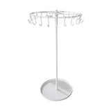 23 Hooks Necklace Holder Rotating Metal Earrings Display Stand for Bracelets White