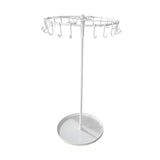 23 Hooks Necklace Holder Rotating Metal Earrings Display Stand for Bracelets White