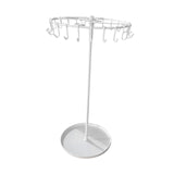 23 Hooks Necklace Holder Rotating Metal Earrings Display Stand for Bracelets White