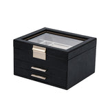 3 Layer Jewelry Box Rings Bracelets Gifts for Women Jewelry Holder Organizer Black