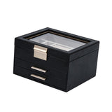 3 Layer Jewelry Box Rings Bracelets Gifts for Women Jewelry Holder Organizer Black