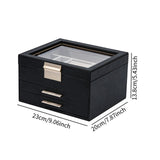 3 Layer Jewelry Box Rings Bracelets Gifts for Women Jewelry Holder Organizer Black