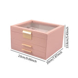 3 Layer Jewelry Box Rings Bracelets Gifts for Women Jewelry Holder Organizer Pink