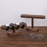 Maxbell Watch Display Stand Modern Wristwatch Rack Multifunctional Wood Watch Holder S Walnut