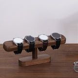 Maxbell Watch Display Stand Modern Wristwatch Rack Multifunctional Wood Watch Holder S Walnut