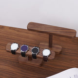 Maxbell Watch Display Stand Modern Wristwatch Rack Multifunctional Wood Watch Holder L Walnut