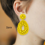 Drop Earrings Trendy Ethnic Dangle Earrings for Birthday Gift Vacation Party Yellow