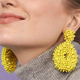 Drop Earrings Trendy Ethnic Dangle Earrings for Birthday Gift Vacation Party Yellow