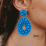 Drop Earrings Trendy Ethnic Dangle Earrings for Birthday Gift Vacation Party Blue