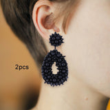 Drop Earrings Trendy Ethnic Dangle Earrings for Birthday Gift Vacation Party Black