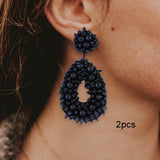 Drop Earrings Trendy Ethnic Dangle Earrings for Birthday Gift Vacation Party Black