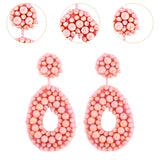 Maxbell Drop Earrings Trendy Ethnic Dangle Earrings for Birthday Gift Vacation Party Pink