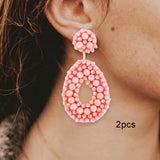Maxbell Drop Earrings Trendy Ethnic Dangle Earrings for Birthday Gift Vacation Party Pink