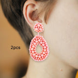 Maxbell Drop Earrings Trendy Ethnic Dangle Earrings for Birthday Gift Vacation Party Pink