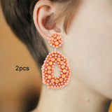 Drop Earrings Trendy Ethnic Dangle Earrings for Birthday Gift Vacation Party Orange