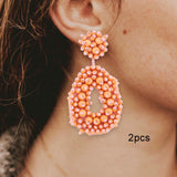 Drop Earrings Trendy Ethnic Dangle Earrings for Birthday Gift Vacation Party Orange