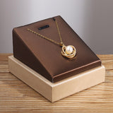Maxbell Necklace Display Stand Decor Necklace Holder for Bedroom Wedding Anniversary Red Brown