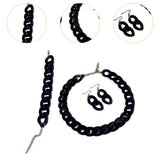 Necklace Bracelet Earrings Set Acrylic Link Chain Matte Chunky Chain Jewelry Black