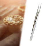 Maxbell Pointed Tweezers Straight Watch Tweezers for Soldering Crafts Jewelry Making