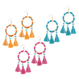 Christmas Tassels Earrings Boho Design Trendy for Travel Banquet Anniversary Orange