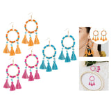 Christmas Tassels Earrings Boho Design Trendy for Travel Banquet Anniversary Orange