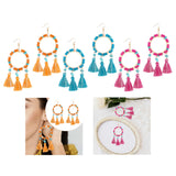 Christmas Tassels Earrings Boho Design Trendy for Travel Banquet Anniversary Orange