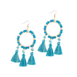 Christmas Tassels Earrings Boho Design Trendy for Travel Banquet Anniversary Blue