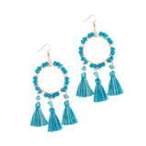 Christmas Tassels Earrings Boho Design Trendy for Travel Banquet Anniversary Blue