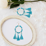 Christmas Tassels Earrings Boho Design Trendy for Travel Banquet Anniversary Blue