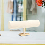 Maxbell Flannel Headband Stand Stylish for Tabletop Home Organization Dressing Table Beige