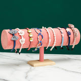 Maxbell Flannel Headband Stand Stylish for Tabletop Home Organization Dressing Table Pink