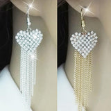 Maxbell Tassel Earrings Rhinestone Earrings for Women for Valentine's Day Prom Party
