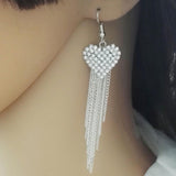 Maxbell Tassel Earrings Rhinestone Earrings for Women for Valentine's Day Prom Party