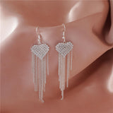 Maxbell Tassel Earrings Rhinestone Earrings for Women for Valentine's Day Prom Party