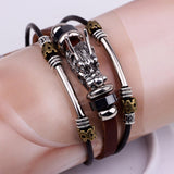 PU Leather Bracelet Goth Casual Ethnic for Men Women Fashion Buckle Bracelet