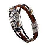 PU Leather Bracelet Goth Casual Ethnic for Men Women Fashion Buckle Bracelet