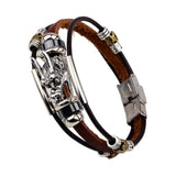 PU Leather Bracelet Goth Casual Ethnic for Men Women Fashion Buckle Bracelet