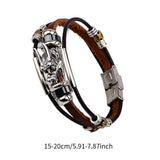 PU Leather Bracelet Goth Casual Ethnic for Men Women Fashion Buckle Bracelet