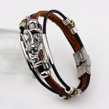 PU Leather Bracelet Goth Casual Ethnic for Men Women Fashion Buckle Bracelet