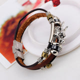 PU Leather Bracelet Goth Casual Ethnic for Men Women Fashion Buckle Bracelet