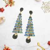 Christmas Tree Earrings Drop Earrings for Valentines Day Decor Festival Xmas Green