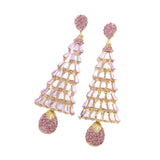 Christmas Tree Earrings Drop Earrings for Valentines Day Decor Festival Xmas Pink