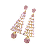 Christmas Tree Earrings Drop Earrings for Valentines Day Decor Festival Xmas Pink