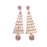 Christmas Tree Earrings Drop Earrings for Valentines Day Decor Festival Xmas Pink