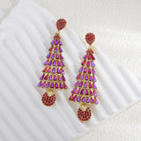 Christmas Tree Earrings Drop Earrings for Valentines Day Decor Festival Xmas Red