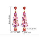 Christmas Tree Earrings Drop Earrings for Valentines Day Decor Festival Xmas Red