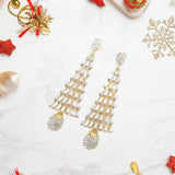 Christmas Tree Earrings Drop Earrings for Valentines Day Decor Festival Xmas White