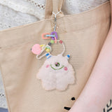 Maxbell Plush Keychain Lovely Portable Hanging Ornament for Handbag Purse Decoration White
